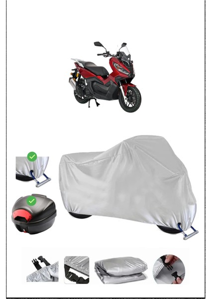 Kanuni Seha 150 Için Arka Çanta Ve Kilit Uyumlu Gri Motosiklet Branda, Güvenli