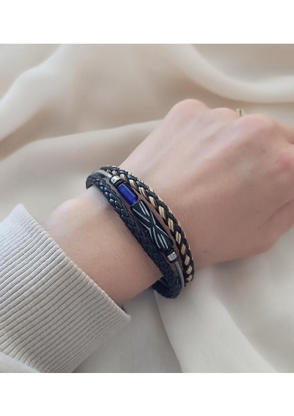 Bileklik Hakiki Deri Örgü Unisex 20 cm Bilezik Takı Aksesuar fiyatları