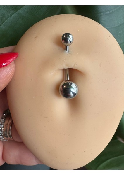 Cerrahi Çelik Göbek Piercing - Bar Uzunluğu 14MM(UZUN) - 1 Adet