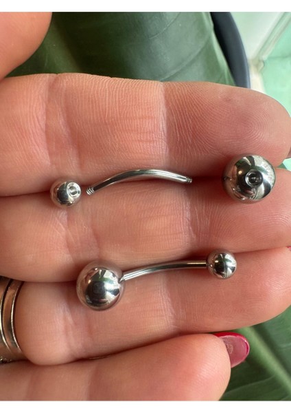 Cerrahi Çelik Göbek Piercing - Bar Uzunluğu 14MM(UZUN) - 1 Adet