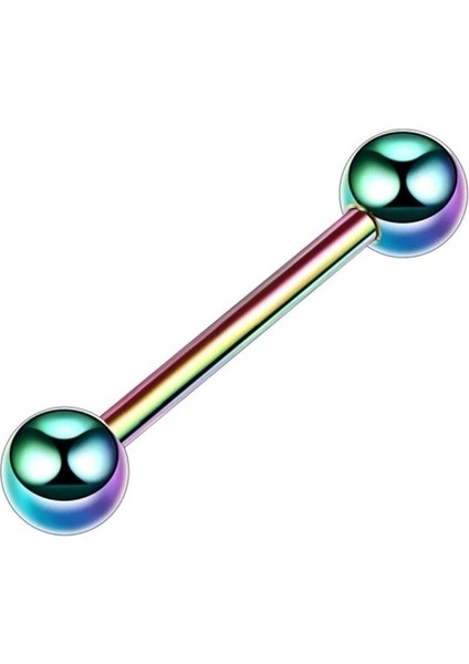 316 L Cerrahi Çelik Barbell/ Halter Piercing - Bar Kalınlığı 1,2 mm - 1 Adet (Top Çap 3 Mm)