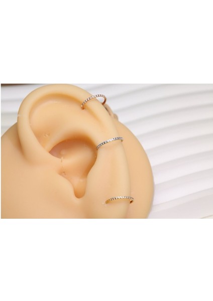 316L Cerrahi Çelik Zirkon Taşlı Kilitli Halka Hızma-Halka Çapı 8 Mm-Kalınlık 1,2mm- 1 Adet indirimleri