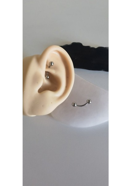 Cerrahi Çelik Rook, Snog, Dil, Kaş Muz Piercing/banana Piercing -Top Çapı 4 Mm- 1 Adet fiyatları