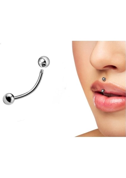 Cerrahi Çelik Vertical Lip Piercing /banana Piercing - 1 Adet