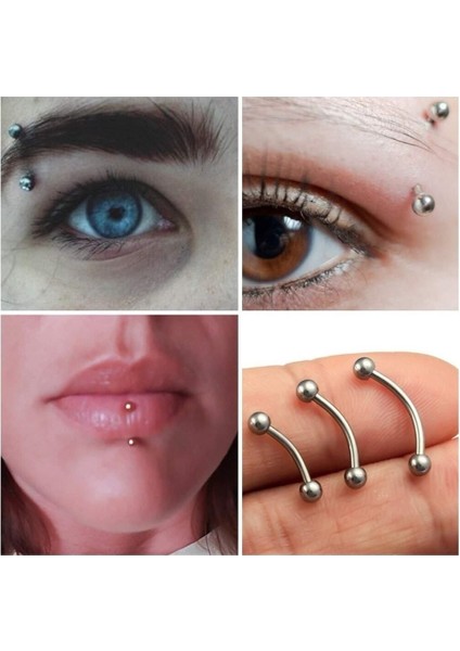 Cerrahi Çelik Vertical Lip Piercing /banana Piercing - 1 Adet