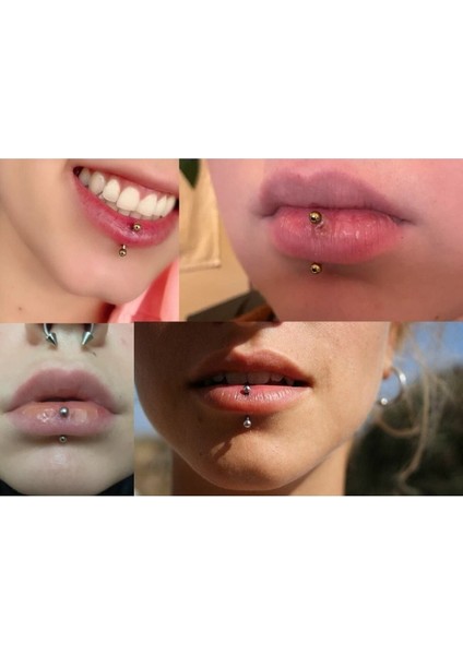 Cerrahi Çelik Vertical Lip Piercing /banana Piercing - 1 Adet