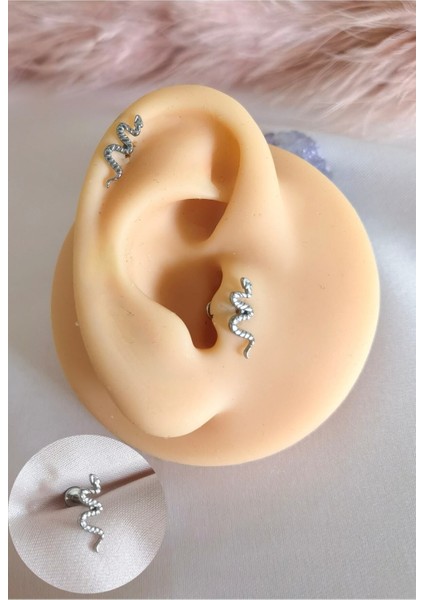 Cerrahi Çelik Uzun Yılan Piercing - 1 Adet