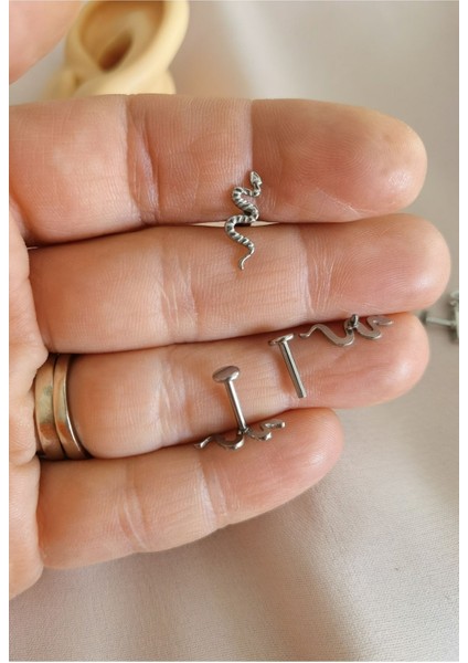 Cerrahi Çelik Uzun Yılan Piercing - 1 Adet