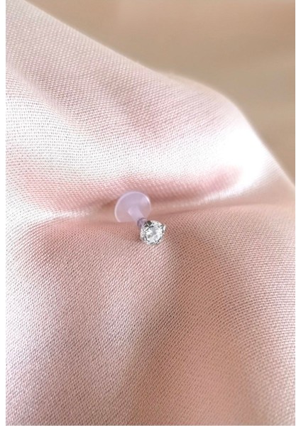 Zirkon Taşlı Bioplast Piercing - 1 Adet