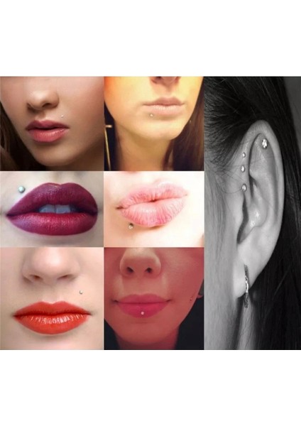 Zirkon Taşlı Bioplast Piercing - 1 Adet