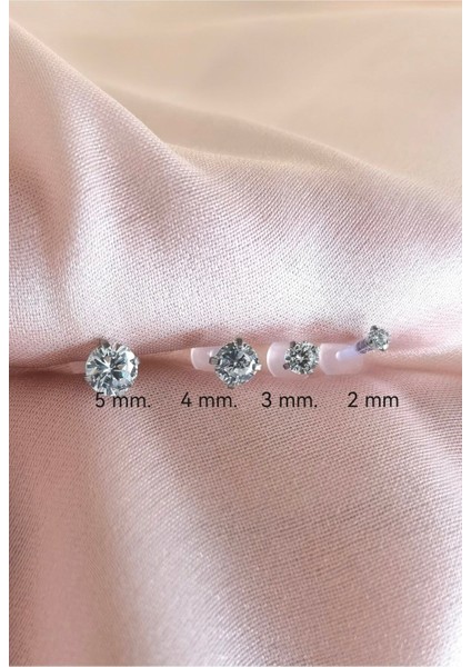 Zirkon Taşlı Bioplast Piercing - Taş Çapı 2mm- 1 Adet