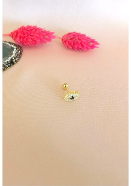 925 Ayar Gümüş Zirkon Taşlı Göz Piercing/küpe - 1 Ad. fiyatları