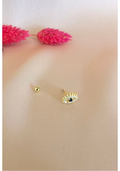 925 Ayar Gümüş Zirkon Taşlı Göz Piercing/küpe - 1 Ad. indirimleri