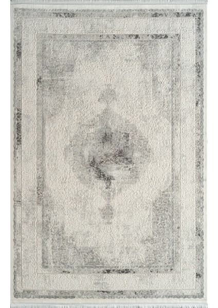 Kim Royal KC01A Krem Gri Akrilik Yumuşak Dokulu Modern Halı Karademir Home