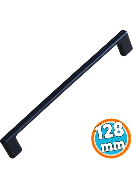Metal Kulp 128 mm-12.8 cm Mobilya Çekmece Mutfak Dolabı Dolap Kapak Kulpları Siyah