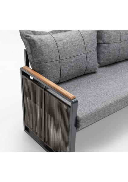 Motto (Masa ve Puflu) Köşe Takımı Gri-Antrasit (Balkon-Bahçe-Mutfak) modelleri