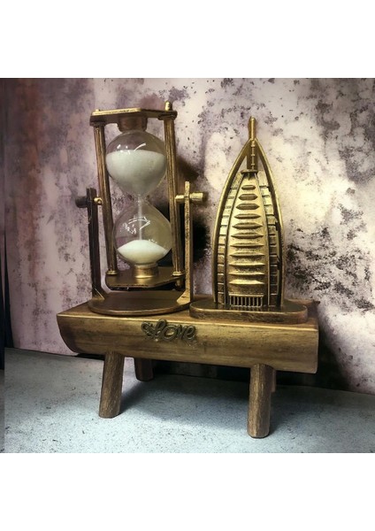 Isme Özel Dekoratif Burj Al Arab Hotel ve Kum Saati