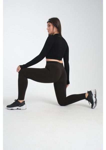 Gh-Oa Serisi Kahve Kalçası Büzgülü Push Up Kalça Şekillendirici Seamless Likralı Spor Kadın Tayt fiyatları