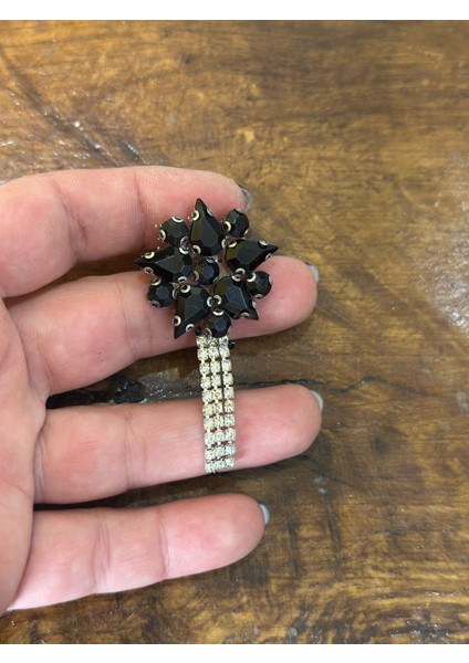 Ütü Ile Yapışan Siyah Taşlı Zirkon Püsküllü Çiçek Arma Dikiş Giyim Aksesuarı fiyatları