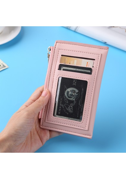 Moda Kadın Pu Fermuar Nakit Kımlık Kartı Kredi Kartı Tutucu Düz Renk Çok Yuvalı Mini Kartvizit Kutusu Mini Bozuk Para Cüzdanı Cüzdan (Yurt Dışından) modelleri