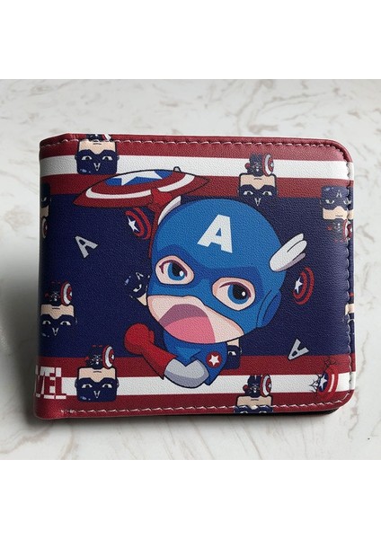 Marvel Erkek Cüzdan S Versiyonu Kaptan Amerika Örümcek Adam Cüzdan Erkekler Komik Versiyonu Süper Kahramanlar Cüzdan Kadın Kartlıklı Cüzdan (Yurt Dışından)