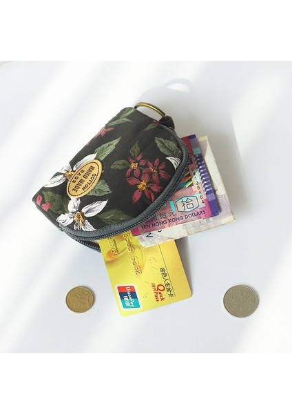 Retro Kumaş Küçük Cüzdan Kadın Fermuar Çiçek Desenli Bozuk Para Cüzdanı Öğrenci Dolar Kart Çantası Moda El Yapımı Çiçek Değişim Çantalar (Yurt Dışından)