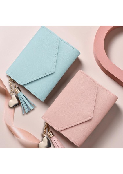 Kısa Püskül Cüzdan Kadın Moda Çanta Kadın Mini Cüzdan Yeni Moda Koreli Öğrenciler Sevimli Çanta Bayanlar Küçük Kız Para Çantası (Yurt Dışından)