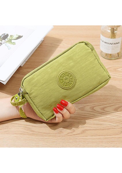 Sıcak Kadın Cüzdan Kanvas Çift Fermuarlı Çanta Büyük Kapasiteli Katı Kadın Debriyaj Telefonu Çanta Taşınabilir Kadın Çantalar Kart Tutucu (Yurt Dışından)