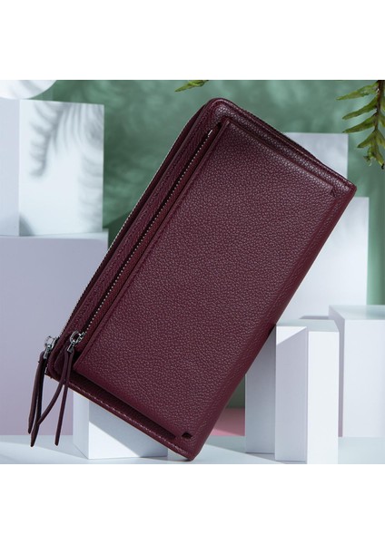 Locikeiy Bayanlar Fermuar Çanta Büyük Kapasiteli Pratik El Cüzdanı Kadın Pu Moda Kadın Uzun Bölüm Cüzdan Kadın Cüzdan (Yurt Dışından)