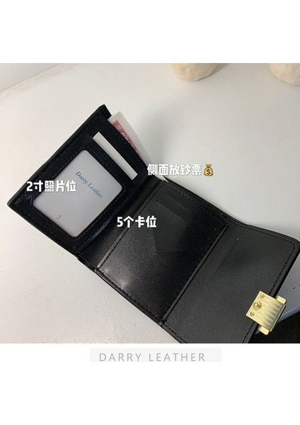 Lüks Kadın Cüzdanı Kısa Pu Deri Moda Kadın Üç Katlı Metal Çile Düz Renk Bayanlar Kaliteli Bozuk Para Çantaları Kartları (Yurt Dışından) fırsatları