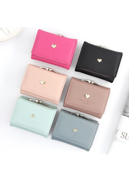 Küçük Kadın Cüzdan Sevgi Dolu Kalp Kısa Kadın Cüzdan Kart Sahibinin Kızlar Mini Kadın Moda Bayan Bozuk Para Cüzdanı Kadın Debriyaj Çanta (Yurt Dışından)