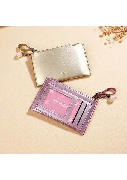 Mini Kadın Kredi Iş Bankası Kart Sahipleri Sedefli Yüzey Ultra Ince Kadın Fermuar Cüzdan Sevimli Bozuk Para Cüzdanı Para Çantası Kılıfı (Yurt Dışından) indirimleri