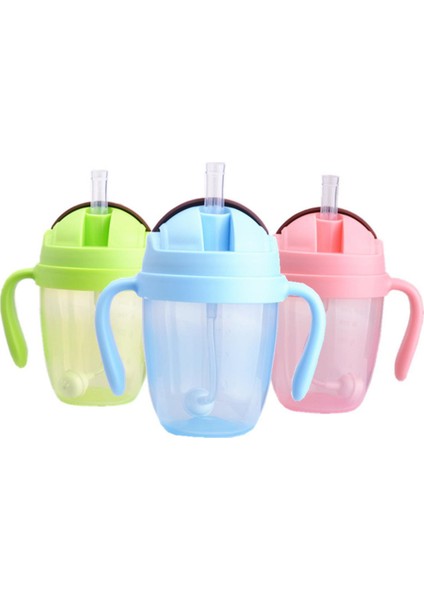 300ML Bardak Sızdırmaz Emme Biberon Taşınabilir Toksik Olmayan Saman Saplı Süt Geniş Ağız Suyu Pp Eğitim Bebekler (Yurt Dışından)