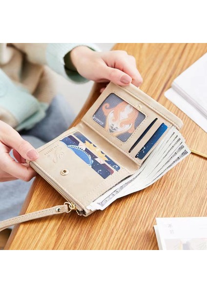 Moda Taze Çiçek Küçük Cüzdan Kadın Yumuşak Deri Bayan Çantalar Tasarımcı Kısa Kadın Cüzdan Kız Cartera Bileklik ile (Yurt Dışından)