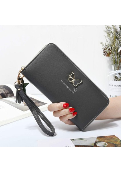 Moda Kelebek Kadın Cüzdan Bilek Kolu Telefon Kılıfı Uzun Bölüm Para Cep Kılıfı Çanta Kadın Çanta Kart Sahipleri 2020 (Yurt Dışından)