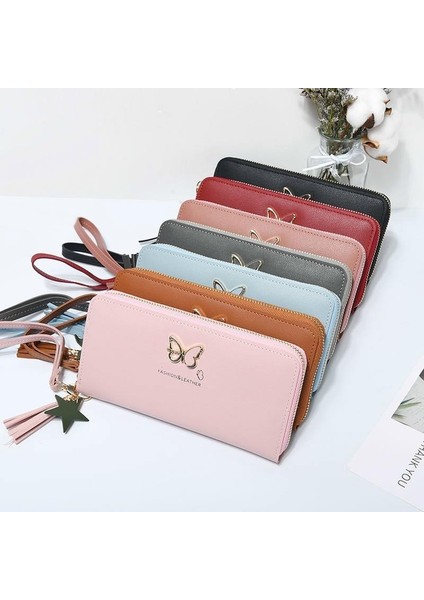Moda Kelebek Kadın Cüzdan Bilek Kolu Telefon Kılıfı Uzun Bölüm Para Cep Kılıfı Çanta Kadın Çanta Kart Sahipleri 2020 (Yurt Dışından) indirimleri