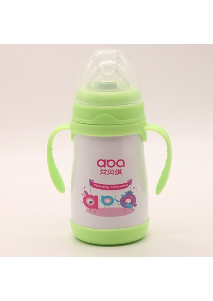 Abq 240ML Bebek Biberonları Pipetli Tozluk Paslanmaz Çelik Bardak Çocuk Içme Şişesi Besleme Için Çocuk (Yurt Dışından)