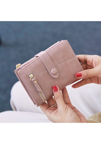 Moda Kadın Katlanır Fermuar Kısa Cüzdan Pu Deri Kadın Küçük Bozuk Para Çantaları Çile Debriyaj Kredi Kartı Tutucu Para Çantası Çanta (Yurt Dışından)