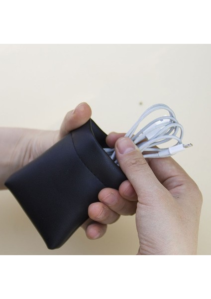 Mini Küçük Cüzdan Para Değişimi Taşınabilir Kart Tutucu Kız Için Kulaklık Çantası Kulaklık Organizatör Çantası Unisex Pu Deri Bozuk Para Cüzdanı (Yurt Dışından)