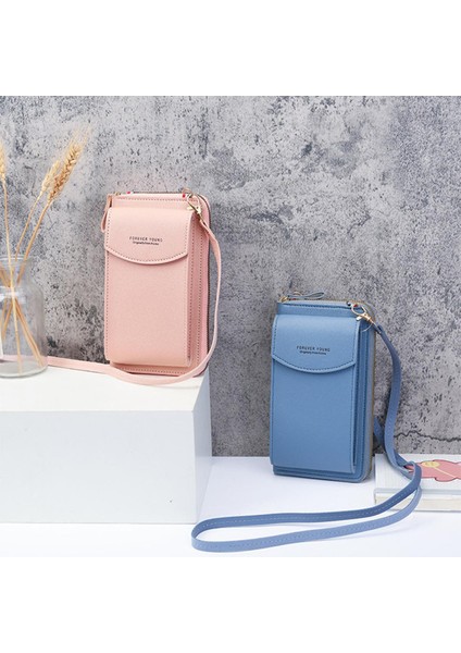 Retro Bayanlar Bozuk Para Cüzdanı Bayanlar Kart Çantası Düz Renk Pu Omuz Askılı Çanta Rahat Kadın Flap Telefonu Çanta Kadınlar Için (Yurt Dışından)