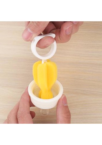 Şişe Fırçası Sünger Plastik Temizleme Biberon Emzik Fırçaları Sarı (Yurt Dışından)