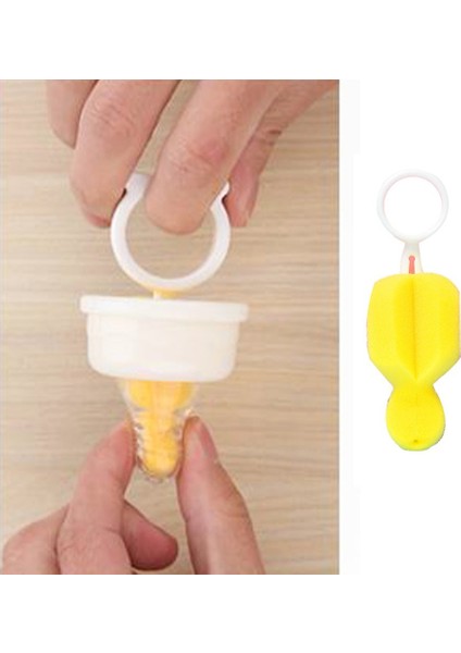 Şişe Fırçası Sünger Plastik Temizleme Biberon Emzik Fırçaları Sarı (Yurt Dışından)