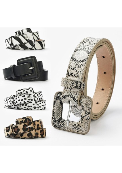 2021 Moda Leopar Kemer Kadın Yılan Zebra Baskı Ince At Kılı Bel Kemeri Pu Deri Tokalı Kemerler Bayanlar Için Kadın (Yurt Dışından)