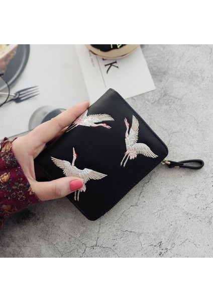 Moda Kadın Küçük Cüzdan Küçük Kompakt Bifold Cüzdan Bayan Sevimli Fermuar Bozuk Para Cüzdanı Kart Sahibinin Kadın Çile Mini Debriyaj Kız Için (Yurt Dışından)