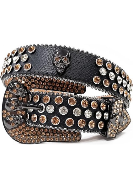 Batı Taklidi Kemerler Moda Lüks Kayış Elmas Çivili Kemer Cinturones Para Hombre Ремень Женский Мужской Бренд (Yurt Dışından)