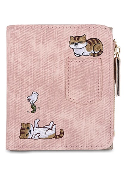 Nakış Kedi Kadın Küçük Cüzdan Fermuar Bozuk Para Cüzdanı Kısa Kadın Cüzdan Kawaii Mini Kart Tutucu Debriyaj Kız Için Carteras Mujer (Yurt Dışından) indirimleri