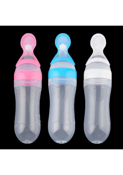 Nyt Baby Silikon Sıkmalı Biberon Kaşıklı Mama Pirinç Tahıl Besleyici 90ML (Yurt Dışından)