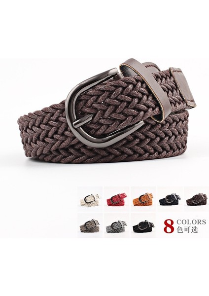 Kadın Büküm Balmumu Halat Örgülü Kemer Moda Rahat Kemerler Kadınlar Için Kot Elbise Metal Toka Kadın Kemer Lüks Tasarımcı Marka (Yurt Dışından)