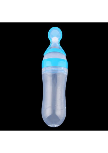 Bebek Silikon Sıkma Biberon S Gıdalı Pirinç Tahıl Besleyici 90ML-MAVI (Yurt Dışından)