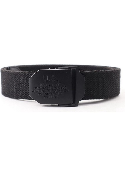 Erkek Metal Slayt Toka Bel Kemerleri Nefes Kanvas Ordu Askeri Moda Unisex Kot Aksesuarları Kadın Eğlence Kayışı (Yurt Dışından)